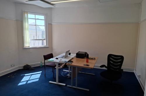 Desk in spacious, friendly office
