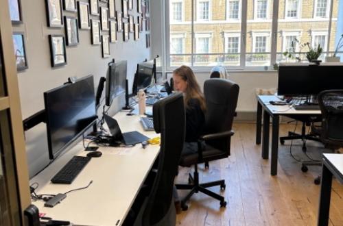 Multiple Desks with Large Monitors in Canonbury, Islington, London.