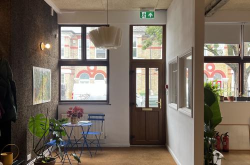 Desk spaces for rent by month or day in bright, friendly office space in SE London