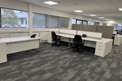 A modern, spacious, partially separated office space near Heathrow.
